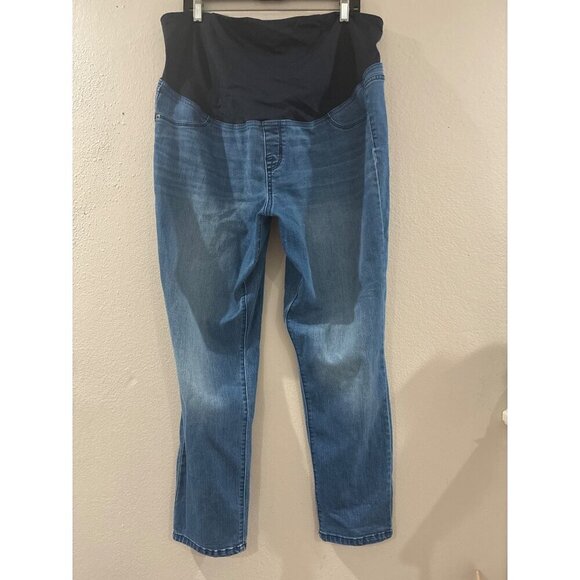 Isabel Maternity Jeans blue Jeggins size 18 over the belly blue jeans cross over - Picture 1 of 7